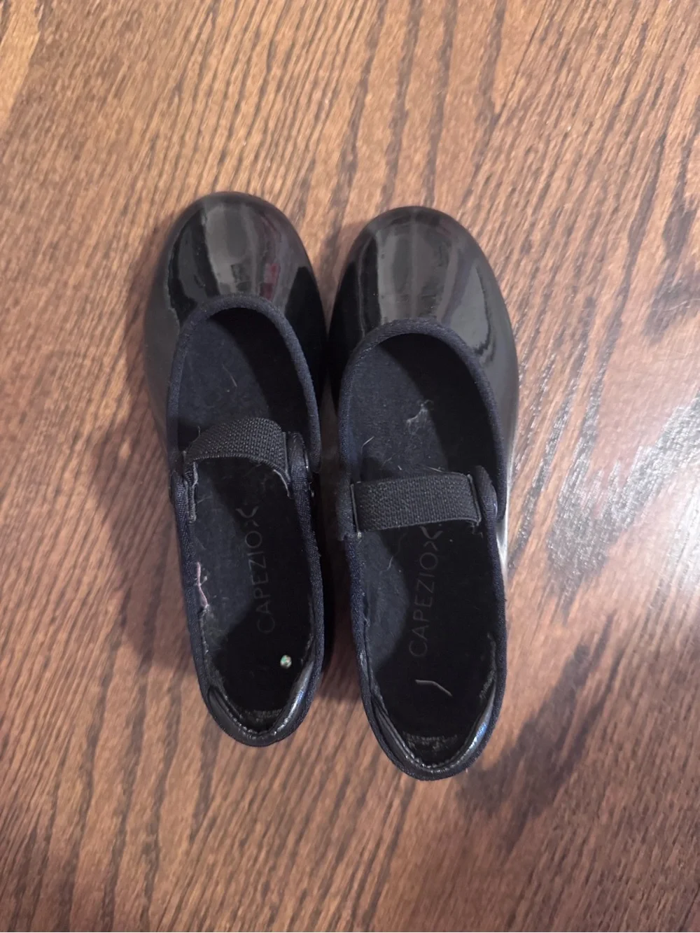 Capezio Girls Black Patent Mary Jane Tap Shoes 9.5 toddler